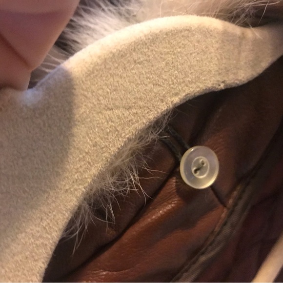 Vintage 1970s Leather and Fur long coat - Picture 7 of 8